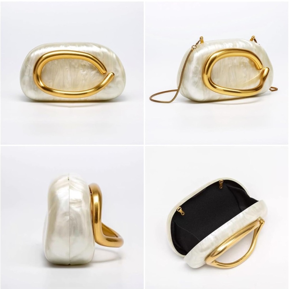 White and Gold Clutch - Picture 3 of 5